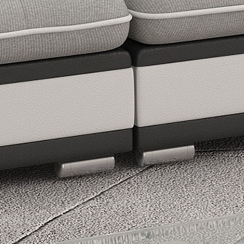 4-seater Recessed Arm Pillowed Back Cushions Sectional Sofa with Chaise Clearhalo 'furn' 'furn_sectionals' 'Furniture' 'furniture_sectionals' 'kitchen' 'kitchen_sectionals' 'Living Room Furniture' 'Sectionals' 1200x1200_978a3227-8d01-4386-a081-f04d6ff93a43
