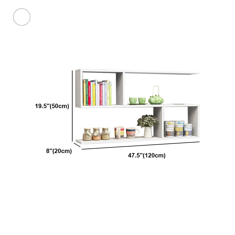 Zwevende moderne boekenkast horizontale matte afwerking hout open kast voor woonkamer