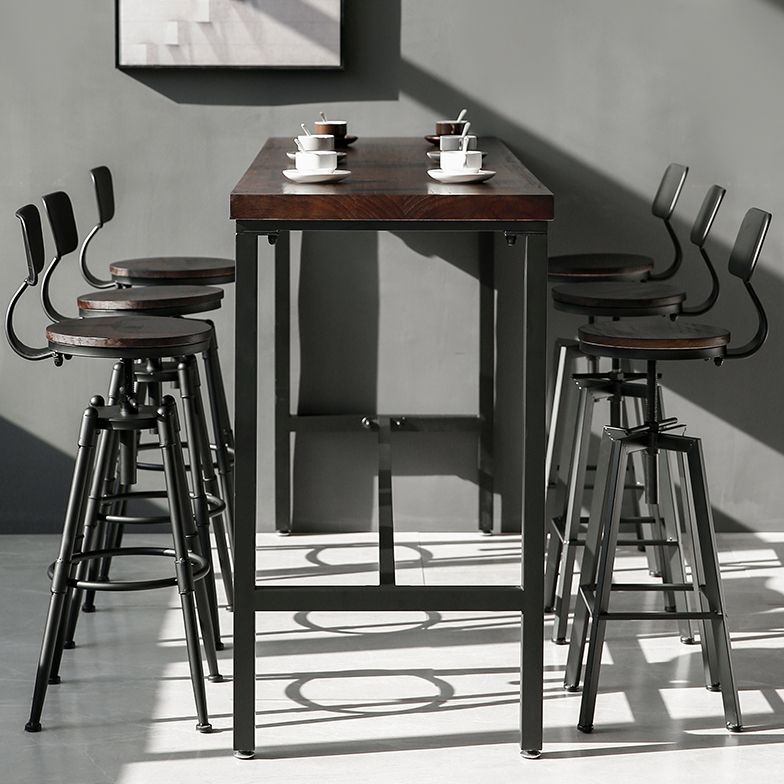 Taburete de barra de altura de ajuste industrial taburete de barra sin brazo de hierro