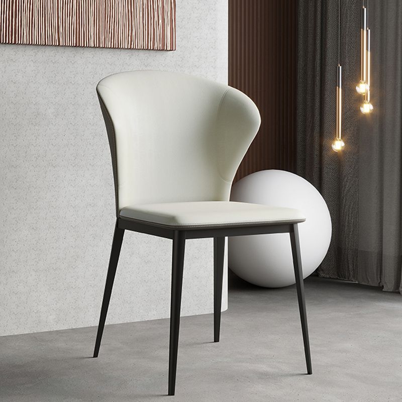 Sedie da pranzo industriali senza braccia black gambe sedia laterale di Wingback