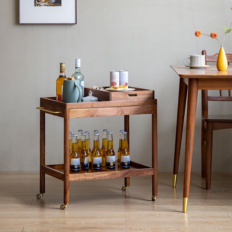 Modernistic Accent Side Table Solid Wood with Storage Living Room Double Tier Clearhalo 'Coffee & Accent Tables' 'End & Side Tables' 'end_side_tables' 'furn' 'furn_end_side_tables' 'Furniture' 'Living Room Furniture' 1200x1200_97906b35-3eb9-48d2-a50e-8b90beac984b