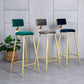 Glam Armless Backrest Counter Stool Iron Milk Tea Shop Bar Stool with Velvet Cushion Clearhalo 'Bar Furniture' 'Bar Stools' 'bar_stools' 'furn' 'furn_bar_stools' 'furniture_bar_stools' 'Kitchen & Dining Furniture' 'kitchen&dining_furn' 'kitchen' 'kitchen_furn' Furniture' 1200x1200_9792a98c-05a1-4a95-98d4-ce7c7781d43c