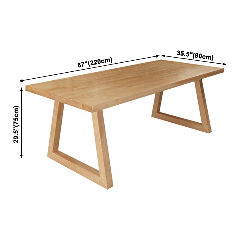 Modern Kitchen Solid Wood Dining Table Rectangle Shape Dining Table with Double Pedestal Clearhalo ' dining_table' 'Dining Tables & Seating' 'Dining Tables' 'Furniture' 'furniture_dining_table' 'Kitchen & Dining Furniture' 'kitchen&dining_furn' 'kitchen' 'kitchen_dining_table' 1200x1200_9792cb81-cf2f-4d99-95e1-42fefcf986ae