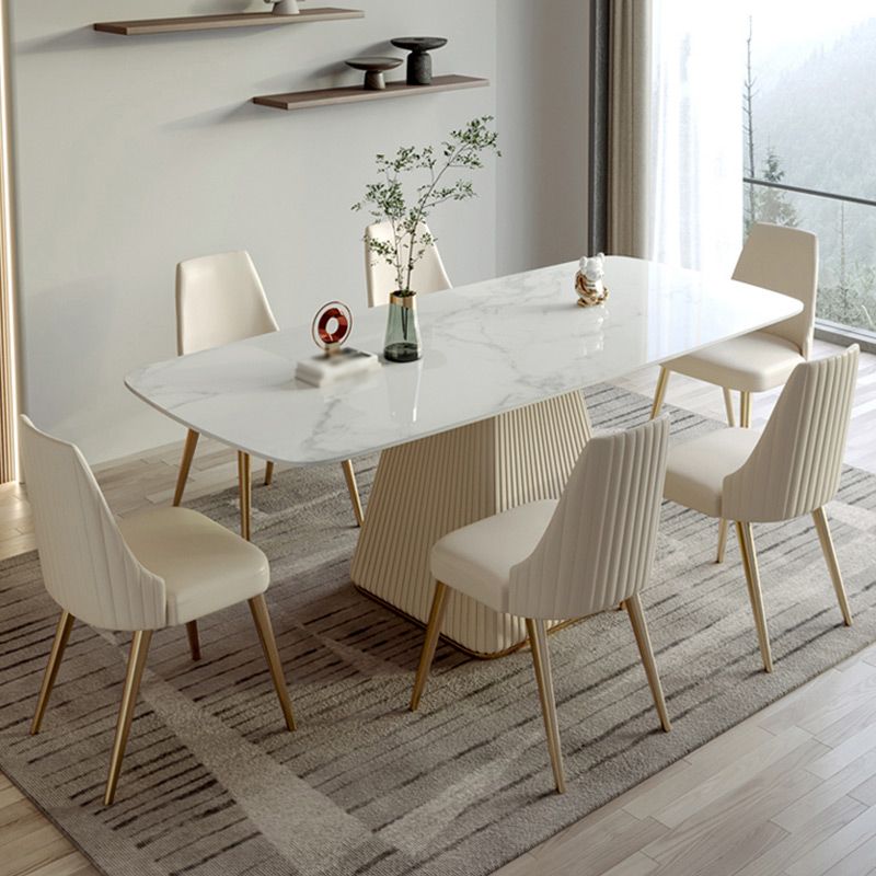 Modern Sintered Stone Top Dining Set Rectangle 1/4/5/6/7 Pieces Dining Table with Chairs Clearhalo 'Dining Room Sets' 'Dining Tables & Seating' 'dining_room_set' 'furn' 'furn_dining_room_set' 'Furniture' 'furniture_dining_room_set' 'Kitchen & Dining Furniture' 1200x1200_9793f405-a33c-4006-917a-4e9d5a1a3c7f