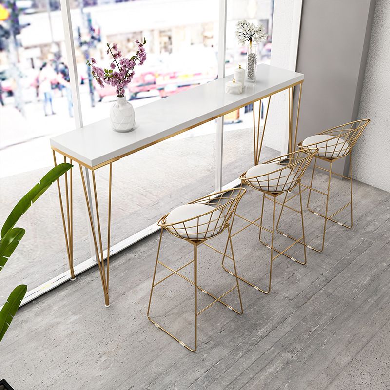 Modern White Wooden Bar Table Rectangle Dining Table with 4 Legs Clearhalo 'Bar Furniture' 'Bar Tables' 'bar_tables' 'furn' 'furn_bar_tables' 'Furniture' 'Kitchen & Dining Furniture' 1200x1200_97950864-270e-489a-abb0-d4d4d5c0d24e