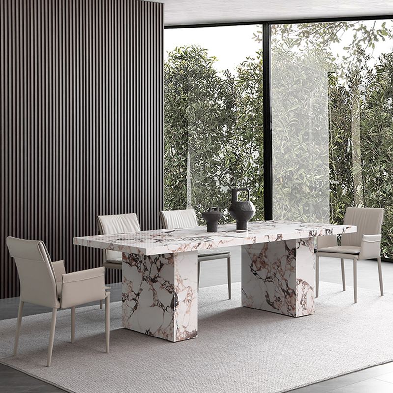 Juego de mesa de comedor moderna de piedra, juego de comedor de 1/2/4/5/7 piezas con sillas con respaldo macizo