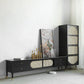 TV-Medienkonsole aus massivem Holz. Moderne TV-Konsole mit 4 Schubladen