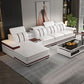 Glam Style Sectional Solid Wood Frame White Built-in Armrest Cushioning Backrest Sofa