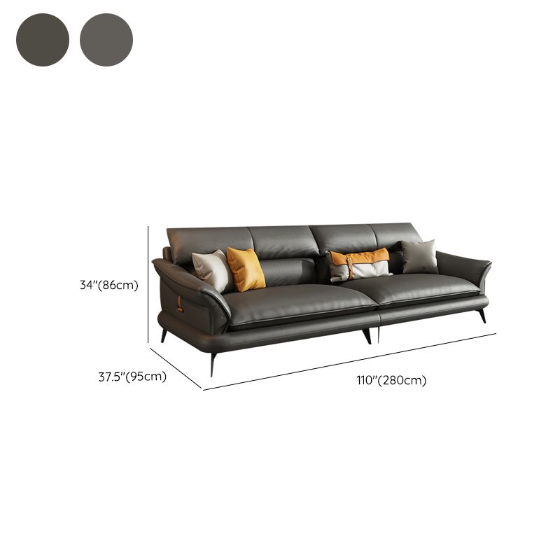 Modern Pillowed Back Cushions Black Sectional Flared Arm Chesterfield Sectional Clearhalo 'furn' 'furn_sectionals' 'Furniture' 'Living Room Furniture' 'Sectionals' 1200x1200_9799f3eb-9485-4f98-b0bd-dd50e70c9f0f