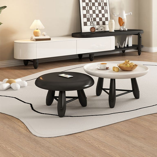 White Contemporary Oval and Round Wood Coffee Table with Drawer Clearhalo 'Coffee & Accent Tables' 'Coffee Tables' 'coffee_tables' 'furn' 'furn_coffee_tables' 'Furniture' 'Living Room Furniture' 1200x1200_979aa9ba-0525-4e0f-b5d7-85d89183f180