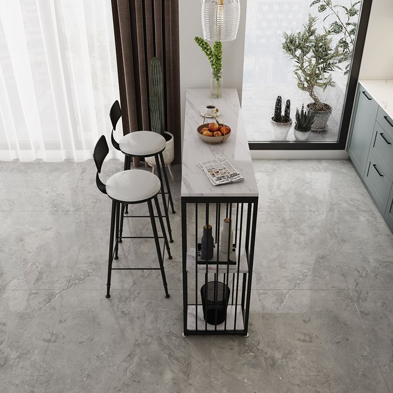 Industrial Style Rectangle Sintered Stone Table Bar Counter Table for Home Clearhalo 'Bar Furniture' 'Bar Tables' 'bar_tables' 'Furniture' 'furniture_bar_tables' 'Kitchen & Dining Furniture' 1200x1200_979bfcb7-e685-44c0-b59a-e3c9f52bfdf1
