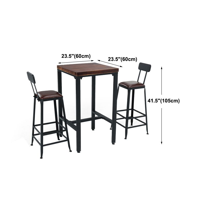 Pine Wood Bar Dining Table Industrial Bar Table with 4 Legs Base for Cafe Milk Tea Shop Clearhalo 'Bar Furniture' 'Bar Tables' 'bar_tables' 'Furniture' 'furniture_bar_tables' 'Kitchen & Dining Furniture' 1200x1200_979c60b6-3925-4ee0-985b-97fdf5653e11