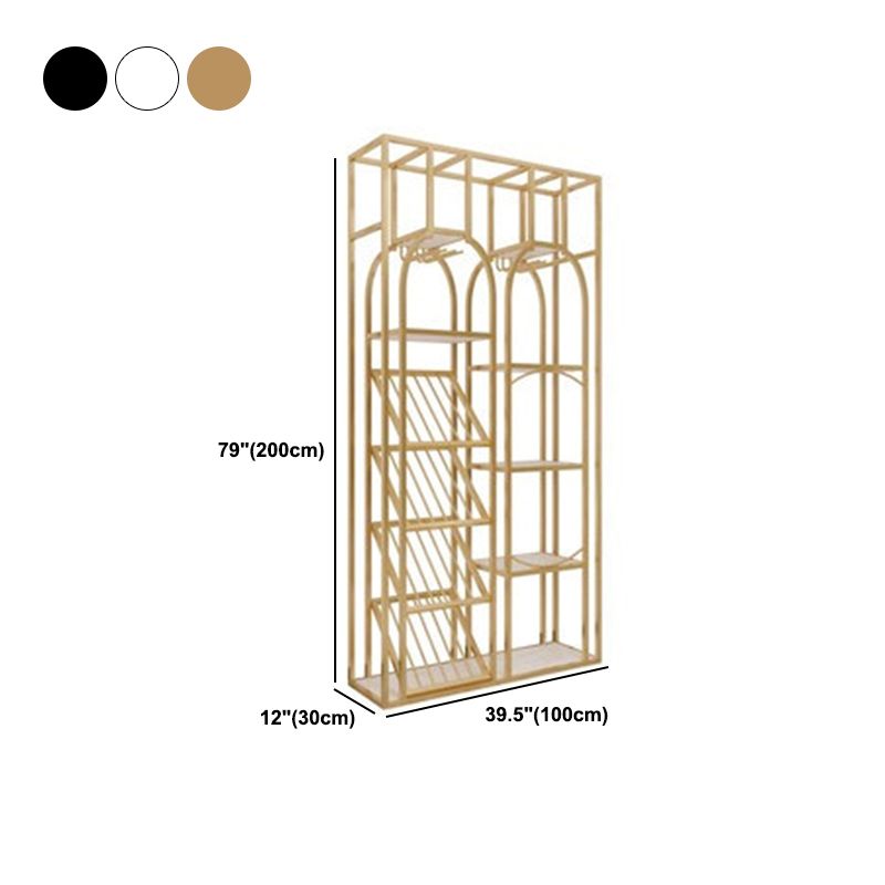 棚付きのメタルフロアワインボトル＆ガラスラック工業用ワインラック