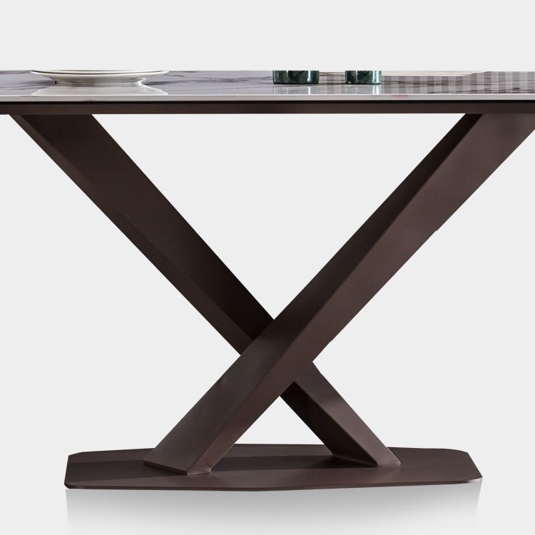 Metal Traditional Luxury Rectangle Table White Sintered Stone Table with Pedestal Base Clearhalo ' dining_table' 'Dining Tables & Seating' 'Dining Tables' 'furn' 'furn_dining_table' 'Furniture' 'furniture_dining_table' 'Kitchen & Dining Furniture' 'kitchen&dining_furn' 'kitchen' 'kitchen_dining_table' 1200x1200_979daaf4-1df5-405e-b268-53c08b1985ee