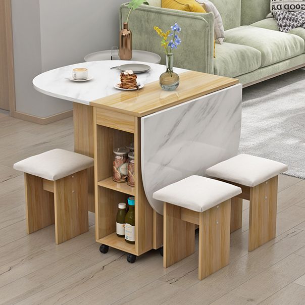 Solid Wood Mid-Century Oval Table Wood Top Table with Drop Leaf Clearhalo ' dining_table' 'Dining Tables & Seating' 'Dining Tables' 'furn' 'furn_dining_table' 'Furniture' 'furniture_dining_table' 'Kitchen & Dining Furniture' 'kitchen&dining_furn' 'kitchen' 'kitchen_dining_table' 1200x1200_979f1c55-7aa6-4ef3-be86-47b077e05991