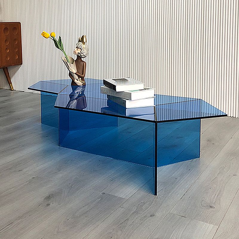 Geometric Clear Acrylic Coffee Table Modern Colored Cocktail Table Clearhalo 'Coffee & Accent Tables' 'Coffee Tables' 'coffee_tables' 'furn' 'furn_coffee_tables' 'Furniture' 'Living Room Furniture' 1200x1200_979f545e-a0c7-4a9b-adcf-a9e1fe613948