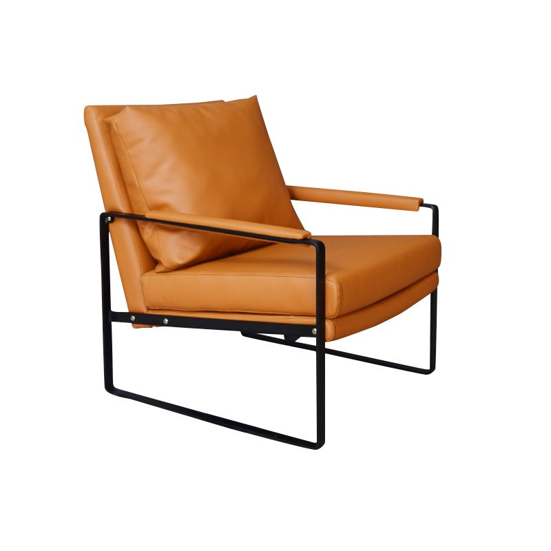 Bonded Leather/Linen Arm Chair 27.5 "L x 34.2"W x 31.4"H Arms Included Chair Clearhalo 'Accent Chairs' 'accent_chairs' 'Chairs & Seating' 'furn' 'furn_accent_chairs' 'Furniture' 'furniture_accent_chairs' 'Living Room Furniture' 1200x1200_979fb410-3465-40fa-84ef-fb1cf81c460a