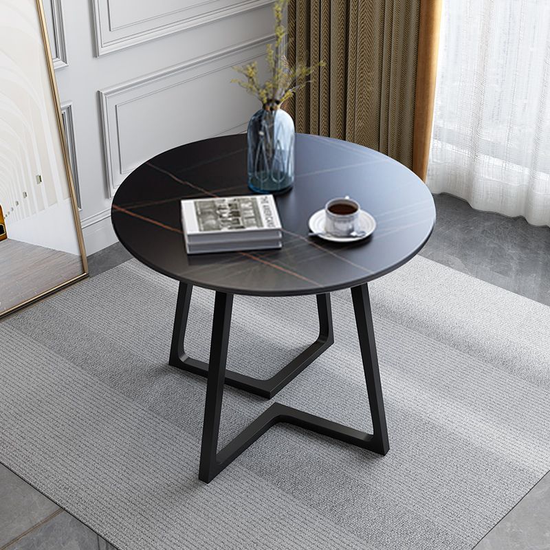 Contemporary Round Dining Table Sintered Stone Dining Table for Dining Room Clearhalo ' dining_table' 'Dining Tables & Seating' 'Dining Tables' 'furn' 'furn_dining_table' 'Furniture' 'furniture_dining_table' 'Kitchen & Dining Furniture' 'kitchen&dining_furn' 'kitchen' 'kitchen_dining_table' 1200x1200_97a4d54a-b3ff-41f2-bfb7-f39f5072a250