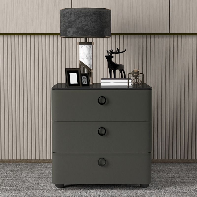 Contemporary Solid Wood Nightstand 23" Tall Night Table with Glass Top Clearhalo 'Bedroom Furniture' 'furn' 'furn_night_stand' 'Furniture' 'night_stand' 'Nightstands' 1200x1200_97a4daec-a717-487f-b0ab-f824b3b743de