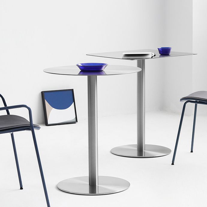 Metal Industrial Dining Table Stainless Steel Top Table with Pedestal Base Clearhalo ' dining_table' 'Dining Tables & Seating' 'Dining Tables' 'furn' 'furn_dining_table' 'Furniture' 'furniture_dining_table' 'Kitchen & Dining Furniture' 'kitchen&dining_furn' 'kitchen' 'kitchen_dining_table' 1200x1200_97a640a3-717a-4a12-a69f-87abda1be996