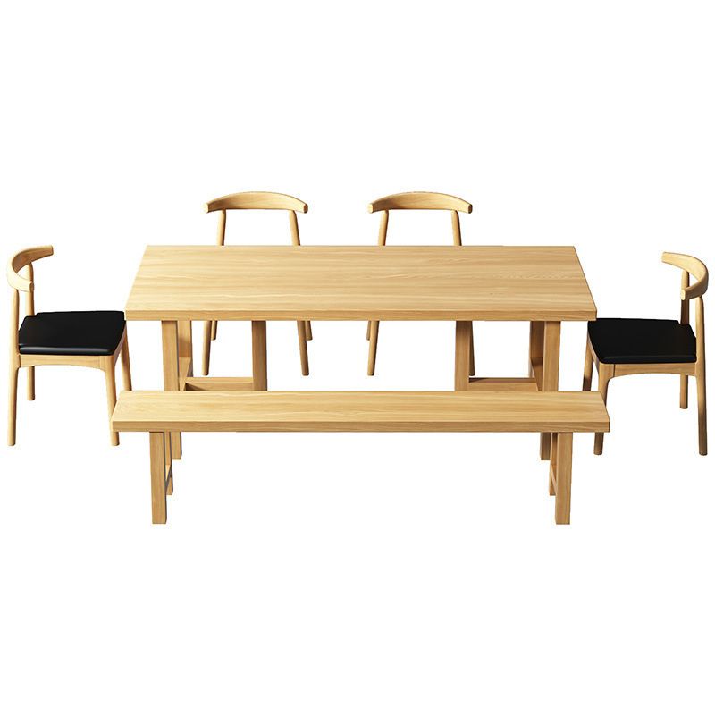 Moderno 1/7 pezzi set da pranzo tavolo da pranzo rettangolo in legno in legno per sala da pranzo