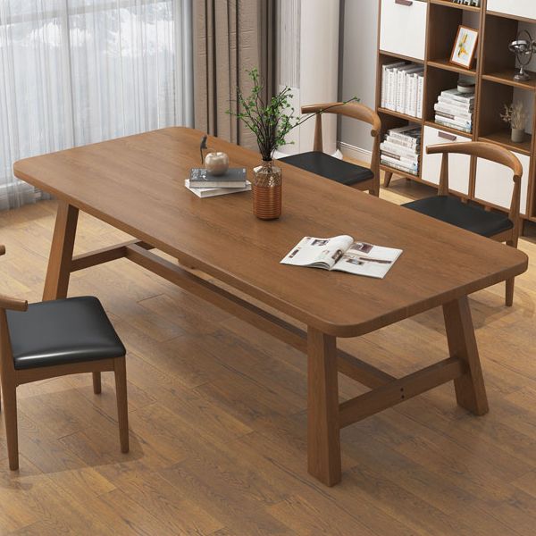 Solid Wood Rectangle Writing Desk Modern H-Base 29.53" Tall Office Desk Clearhalo 'furn' 'furn_office_desk' 'Furniture' 'Office Desks' 'Office Furniture' 'office_desk' 1200x1200_97a716d6-4d1e-4c88-ae2e-f9faf72a7d60