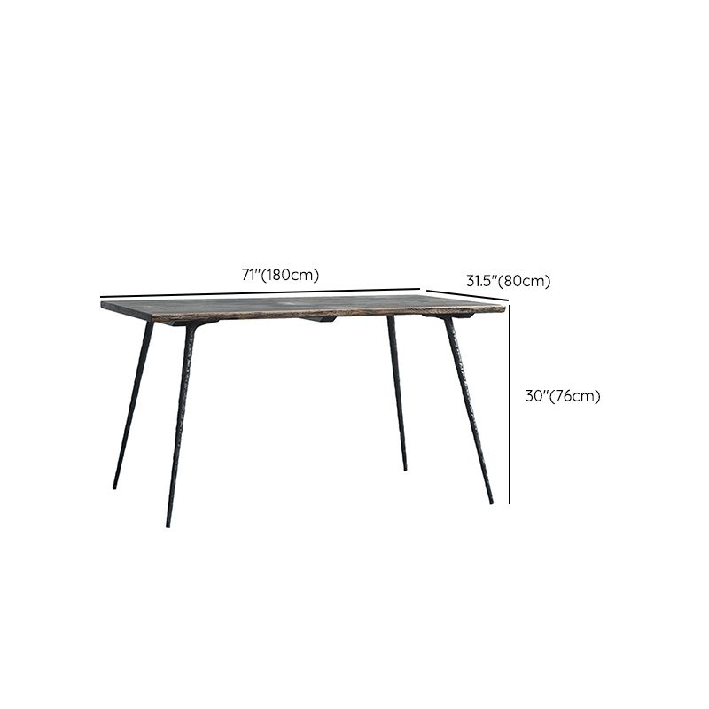 Industriële eettafel Rechthoekig houten blad voor eetkamer