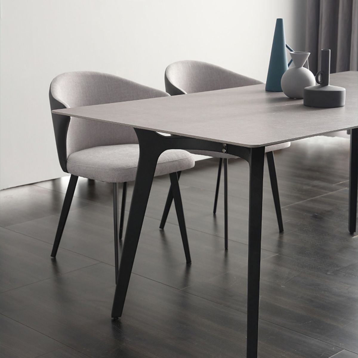 Industrial Sintered Stone Grey Table for Restaurant Rectangle Dining Table with 4 Legs Clearhalo 'Dining Tables & Seating' 'Dining Tables' 'dining_table' 'furn' 'furn_dining_table' 'Furniture' 'furniture_dining_table' 'Kitchen & Dining Furniture' 'kitchen' 'kitchen_dining_table' 1200x1200_97a82e24-5a6a-4e10-98b5-b0de3312ccad