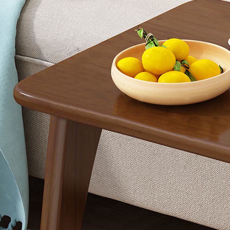 Skandinavischer Rechteck Massivholz Couchtisch 24,8 "H -Schlittencocktisch mit Regal