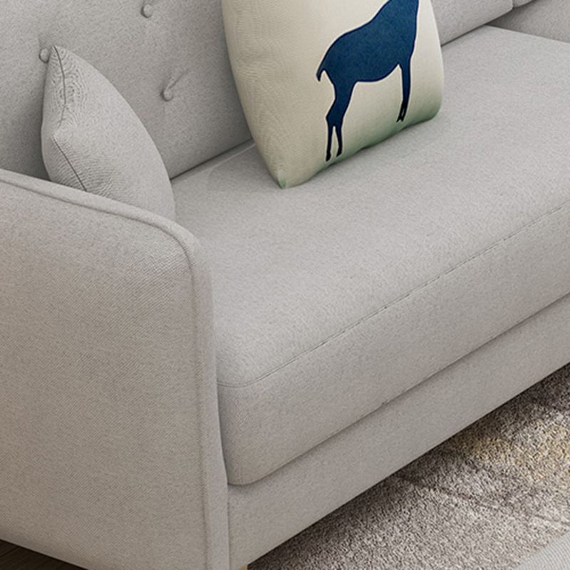 27.56" H Scandinavian Standard Square Arm Sofa With Loose Back, Brown Clearhalo 'furn' 'furn_sofas' 'Furniture' 'furniture_sofas' 'kitchen' 'kitchen_sofas' 'Living Room Furniture' 'Sofa' 'sofas' 1200x1200_97a89429-1655-4f6c-8447-9458fb4dc5cb