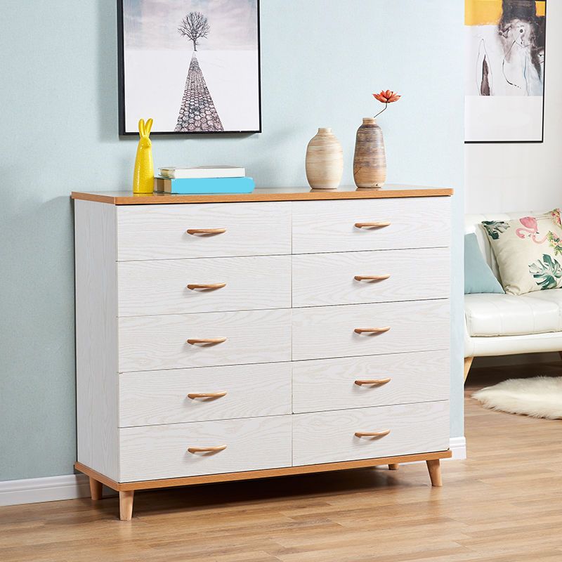 Scratch Resistant Modern Accent Chest with Soft Close Drawers in White