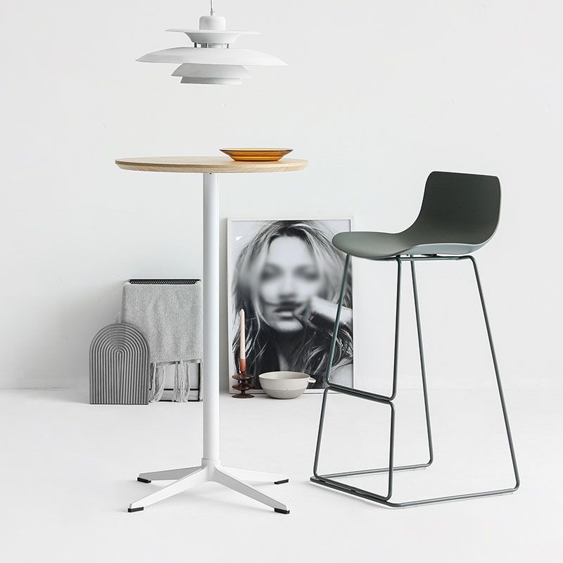 Modern Armless Backrest Counter Stool Steel Kitchen Bar Stool with Plastic Seat and Pedal Clearhalo 'Bar Furniture' 'Bar Stools' 'bar_stools' 'furn' 'furn_bar_stools' 'furniture_bar_stools' 'Kitchen & Dining Furniture' 'kitchen&dining_furn' 'kitchen' 'kitchen_furn' Furniture' 1200x1200_97a8cf86-7631-4bf2-a2db-8b8b4fb88611