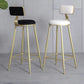 Glam Armless Counter Stool Iron Cafe Bar Stool with Cushion and Pedal