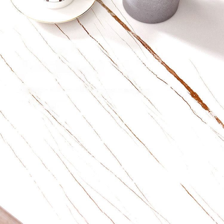 Rechthoekige gesinterde stenen eettafel Modern meubels met 4 zwarte benen