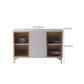 Adjustable Shelving Buffet Stand Engineered Wood Sideboard Cabinet with LED Lights