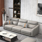 Modernism Genuine Leather Sectional Sloped Arm Sectional in Grey