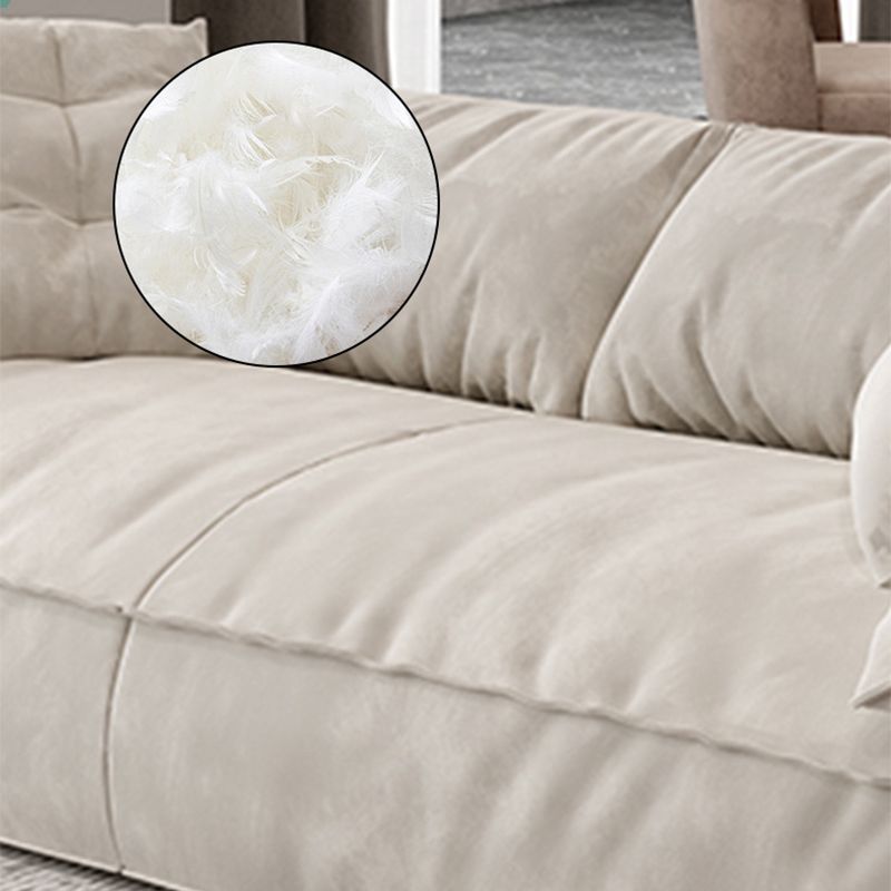 Scandinavian Faux Leather Sofa Pillow Top Arm Couch in Gray/Beige Clearhalo 'furn' 'furn_sofas' 'Furniture' 'furniture_sofas' 'Living Room Furniture' 'Sofa' 'sofas' 1200x1200_97b0c107-0f2c-411b-8f4b-aab790e6e25e