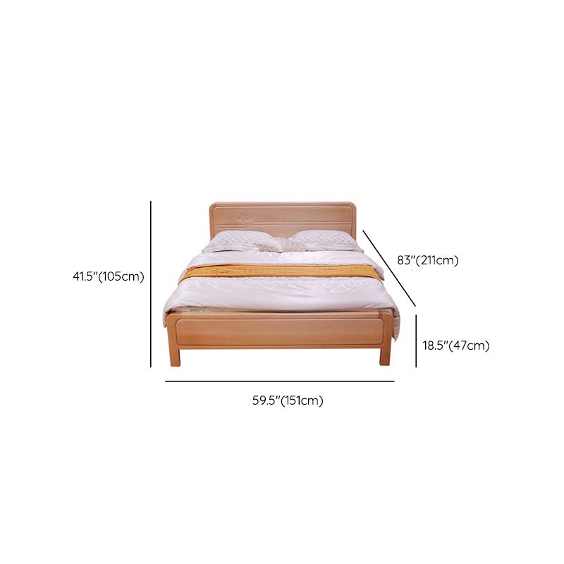 Letto standard naturale rettangolare letto moderno di faggio moderno di mid-secolo