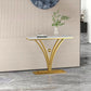 Mesa de sofá de la consola de piedra contemporánea Mesa de metal rectangular para el pasillo