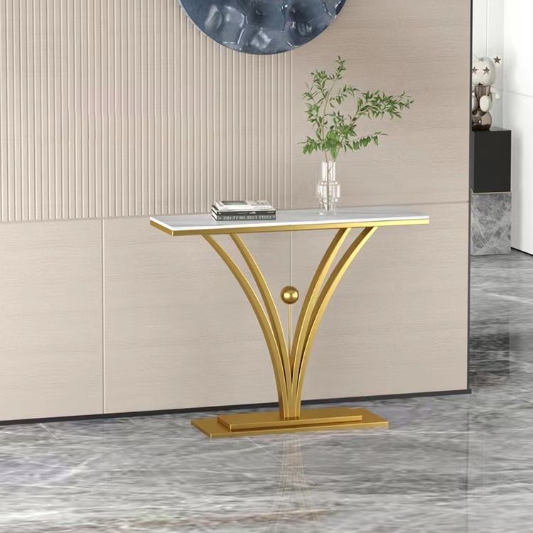 Mesa de sofá de la consola de piedra contemporánea Mesa de metal rectangular para el pasillo