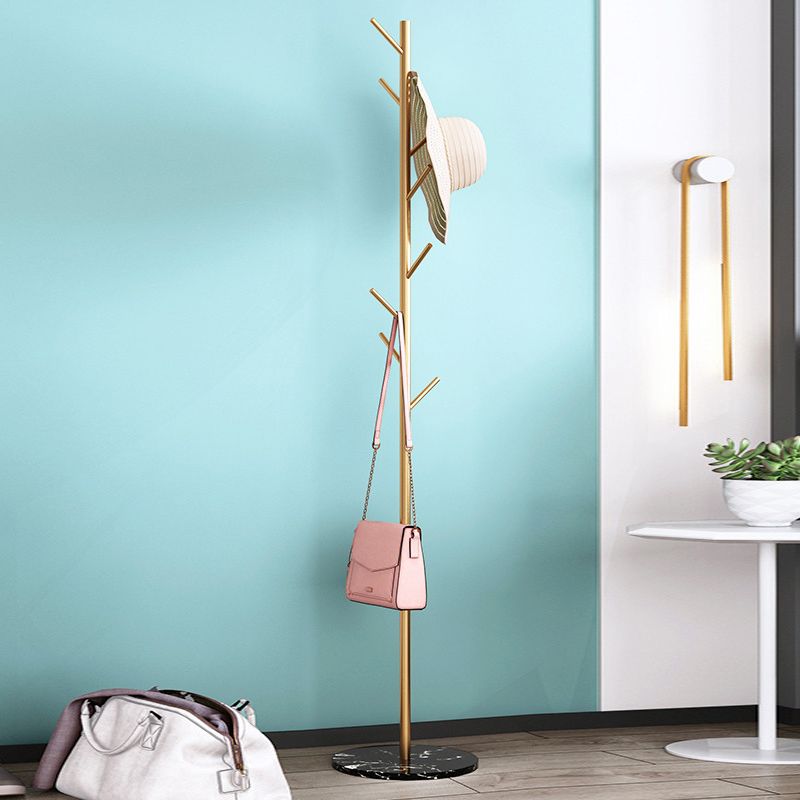 Metal Hall Tree Free Standing Entryway Kit Changer con ganchos