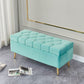 17.7" H Glam Upholstered Bench Tufted Seating Bench with Storage Clearhalo 'Benches' 'Chairs & Seating' 'furn' 'furn_benches' 'Furniture' 'Living Room Furniture' 1200x1200_97b2aab4-9d8a-466b-a3bf-5c831384f1c4