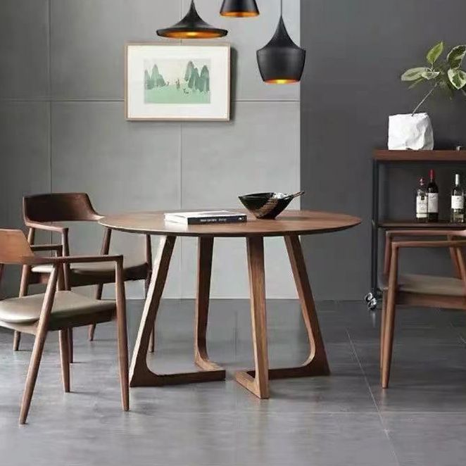 Modern Style Solid Wood Dining Table Double Pedestal Table for Kitchen Home Clearhalo ' dining_table' 'Dining Tables & Seating' 'Dining Tables' 'furn' 'furn_dining_table' 'Furniture' 'furniture_dining_table' 'Kitchen & Dining Furniture' 'kitchen&dining_furn' 'kitchen' 'kitchen_dining_table' 1200x1200_97b3f966-2e9b-41cf-850e-7ad971f3ad7e