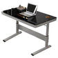 Zeitgenössischer Stand Desk Converter White Metal Trestle Base Desk für Büro