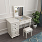 29.5"height Wood Flip-Top Makeup Vanity with Drawers and Mirror, White