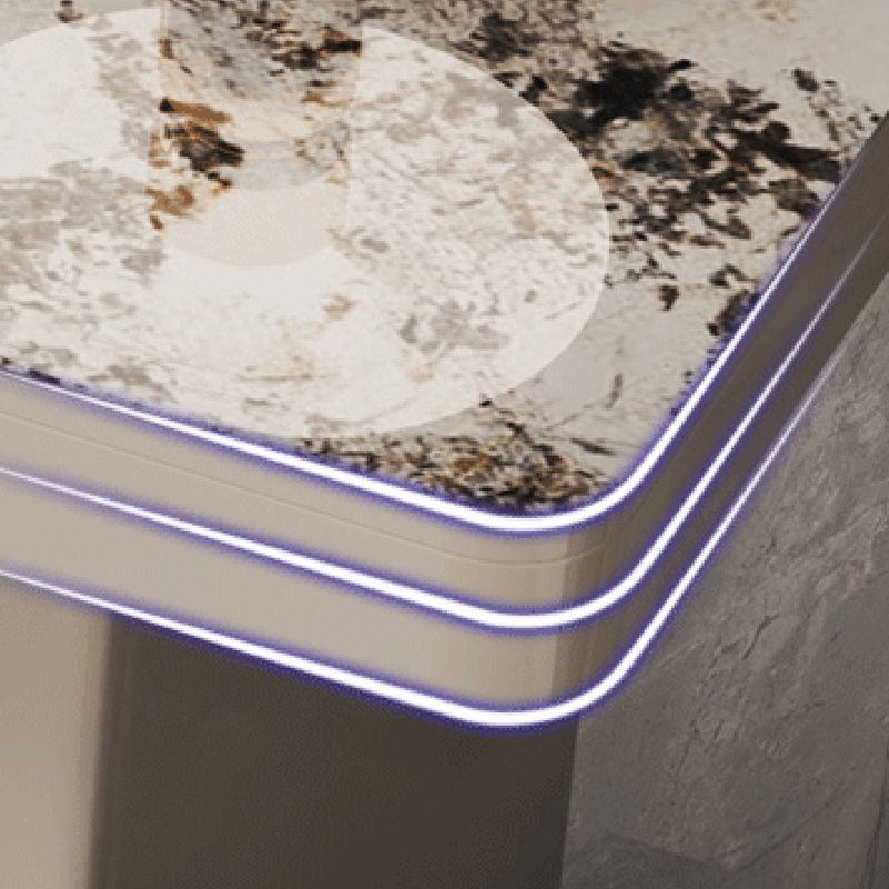 Beige rechteckige Schreibtisch Glam Kabelverwaltungsbüro mit Schubladen