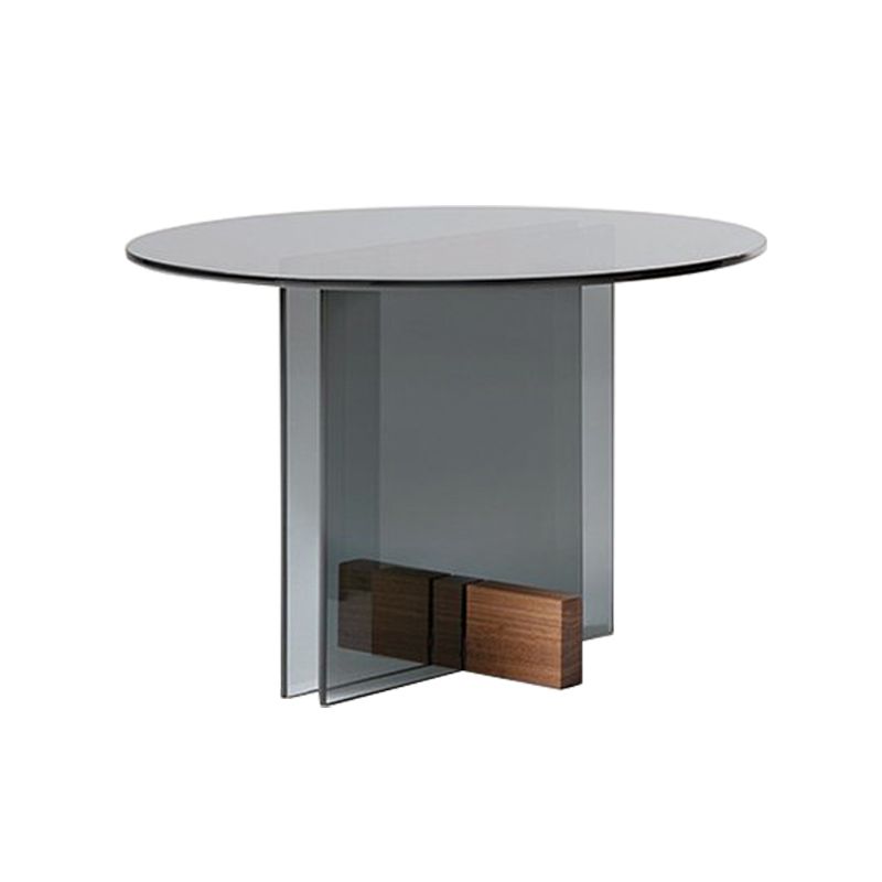 Tavolino moderno da 21,6 pollici in vetro rotondo.