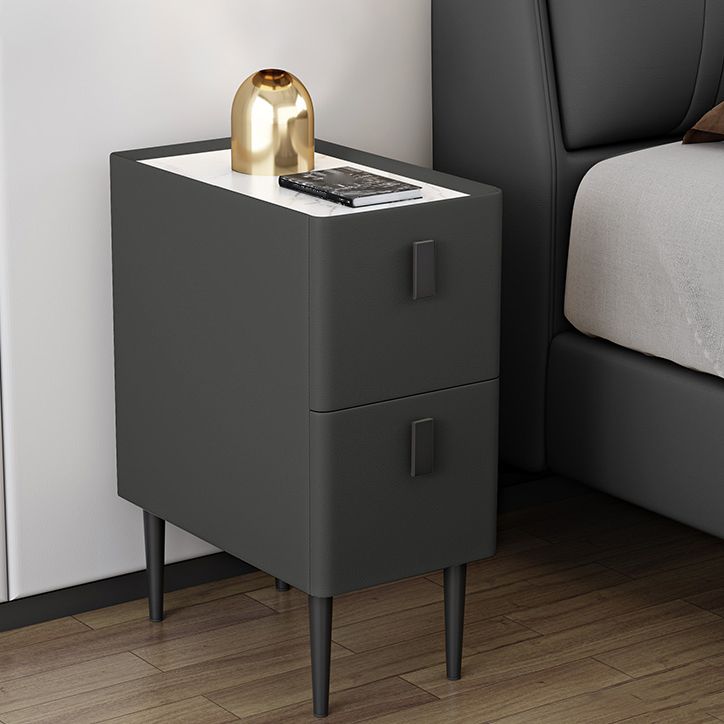 Steen top 2-lading nachtkastje 21,65-inch lange glamournachttafel