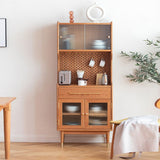 Modern Glass Doors Dining Hutch Pine Storage Cabinet for Living Room Clearhalo 'Display & China Cabinets' 'display_china_cabinets' 'furn' 'furn_display_china_cabinets' 'Furniture' 'Kitchen & Dining Furniture' 1200x1200_97b7d873-c385-4179-8819-161ef8f29893