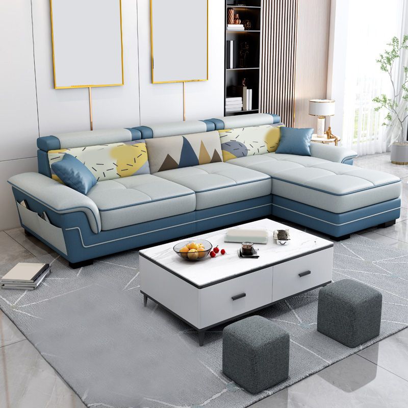 82.68" W √ó 57.09" D √ó 35.43" H High Back Pillow Top Arm Sectional with Slipcovere Clearhalo 'furn' 'furn_sectionals' 'Furniture' 'furniture_sectionals' 'kitchen' 'kitchen_sectionals' 'Living Room Furniture' 'Sectionals' 1200x1200_97b85f7e-857e-4801-9a53-2f856dde1065